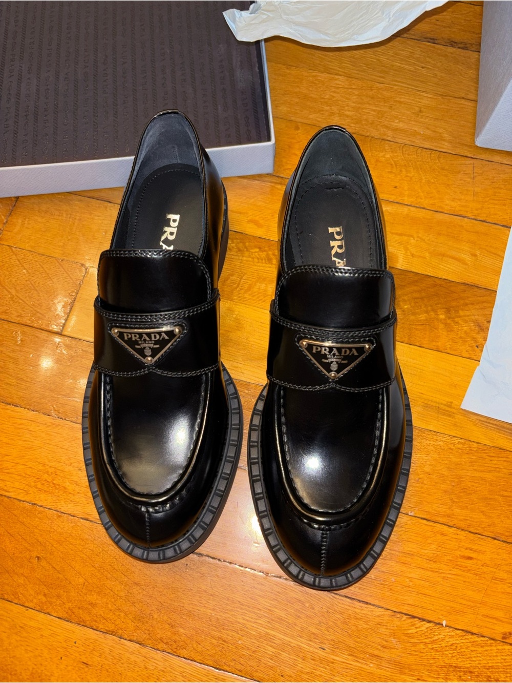 Prada Women’s Black Leather Loafers